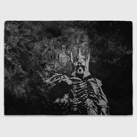 Плед 3D с принтом Wild Hunt в Рязани, 100% полиэстер | закругленные углы, все края обработаны. Ткань не мнется и не растягивается | wild hunt | witcher 3 | ведьмак 3 | вичер | герой | дикая охота | игра | монстр | персонаж | скелет | череп