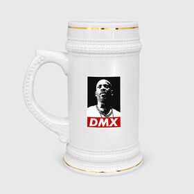 Кружка пивная с принтом Rapper DMX в Рязани,  керамика (Материал выдерживает высокую температуру, стоит избегать резкого перепада температур) |  объем 630 мл | dmx | dog | earl simmons | hip hop | music | new york | rap | rapper | rip | ruff ryders | диэмикс | музыка | нью йорк | пёс | рэп | рэпер | хипхоп | эрл симмонс