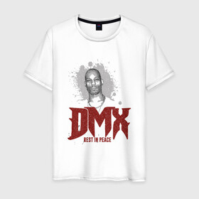 Мужская футболка хлопок с принтом DMX - Rest In Peace в Рязани, 100% хлопок | прямой крой, круглый вырез горловины, длина до линии бедер, слегка спущенное плечо. | dmx | dog | earl simmons | hip hop | music | new york | rap | rapper | rip | ruff ryders | диэмикс | музыка | нью йорк | пёс | рэп | рэпер | хипхоп | эрл симмонс