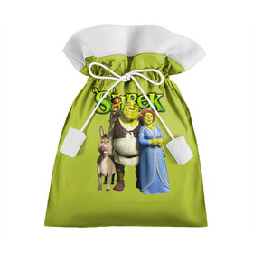 Подарочный 3D мешок с принтом Шрек Shrek в Рязани, 100% полиэстер | Размер: 29*39 см | cartoon | fiona | shrek | болото | детям | комедия | кот в сапогах | мультик | огр | осел | персонажи мультфильмов | тролль | фиона | шрек