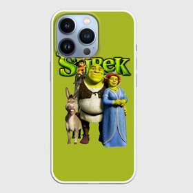 Чехол для iPhone 13 Pro с принтом Шрек Shrek в Рязани,  |  | Тематика изображения на принте: cartoon | fiona | shrek | болото | детям | комедия | кот в сапогах | мультик | огр | осел | персонажи мультфильмов | тролль | фиона | шрек