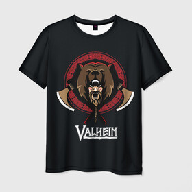 Мужская футболка 3D с принтом Valheim Viking Bear в Рязани, 100% полиэфир | прямой крой, круглый вырез горловины, длина до линии бедер | fantasy | mmo | valheim | valve | валхейм | вальхейм | викинги | выживалка | игра | королевская битва | ммо | ролевая игра | фэнтази