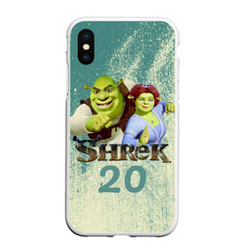 Чехол для iPhone XS Max матовый с принтом Shrek в Рязани, Силикон | Область печати: задняя сторона чехла, без боковых панелей | Тематика изображения на принте: dreamworks | shrek | арт | лого | мультфильм | постер | шрек