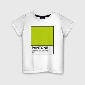 Детская футболка хлопок с принтом Pantone Shrek в Рязани, 100% хлопок | круглый вырез горловины, полуприлегающий силуэт, длина до линии бедер | cartoon | fiona | shrek | болото | детям | комедия | кот в сапогах | мультик | огр | осел | персонажи мультфильмов | тролль | фиона | шрек