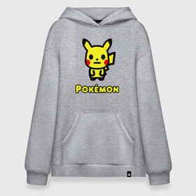 Худи SuperOversize хлопок с принтом POKEMON / ПОКЕМОН в Рязани, 70% хлопок, 30% полиэстер, мягкий начес внутри | карман-кенгуру, эластичная резинка на манжетах и по нижней кромке, двухслойный капюшон
 | a bathing ape | bape | bape shark | bape sta | monkey | pikachu | pokemons | star | streetwear | бейп | горила | обезьянка | пикачу | покемоны. | стар | стритвеар | стритвир бренд | уличный стиль