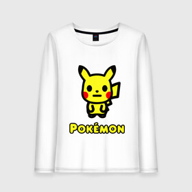 Женский лонгслив хлопок с принтом POKEMON / ПОКЕМОН в Рязани, 100% хлопок |  | a bathing ape | bape | bape shark | bape sta | monkey | pikachu | pokemons | star | streetwear | бейп | горила | обезьянка | пикачу | покемоны. | стар | стритвеар | стритвир бренд | уличный стиль