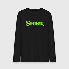 Мужской лонгслив хлопок с принтом Shrek | Logo (Z) в Рязани, 100% хлопок |  | dreamworks | logo | shrek | зелёный огр | мульт | мультфильм | приключения