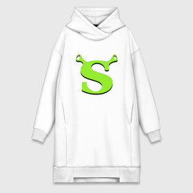 Платье-худи хлопок с принтом Shrek Logo (+спина) (Z) в Рязани,  |  | dreamworks | shrek | зелёный огр | мульт | мультфильм | приключения