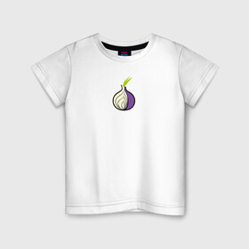 Детская футболка хлопок с принтом Tor Browser в Рязани, 100% хлопок | круглый вырез горловины, полуприлегающий силуэт, длина до линии бедер | onion | tor | tor browser | даркнет | тор | тор браузер