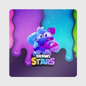 Магнит виниловый Квадрат с принтом Сквик Squeak Brawl Stars в Рязани, полимерный материал с магнитным слоем | размер 9*9 см, закругленные углы | bele | belle | brawl | brawl stars | brawlstars | brawl_stars | squeak | белле | белль | бель | бравл | бравлстарс | писк | сквик