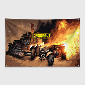 Флаг-баннер с принтом Crossout Online в Рязани, 100% полиэстер | размер 67 х 109 см, плотность ткани — 95 г/м2; по краям флага есть четыре люверса для крепления | action | crossout | online | tegunvte | выживание | экшен