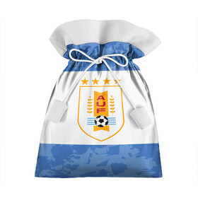 Подарочный 3D мешок с принтом Сборная Уругвая в Рязани, 100% полиэстер | Размер: 29*39 см | Тематика изображения на принте: кавани | португалия | россия | спорт | суарес | уругвай | футбол | чемпионат мира | чемпионат мира по футболу | чм | эдинсон кавани