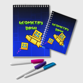 Блокнот с принтом GEOMETRY DASH / ГЕОМЕТРИ ДАШ в Рязани, 100% бумага | 48 листов, плотность листов — 60 г/м2, плотность картонной обложки — 250 г/м2. Листы скреплены удобной пружинной спиралью. Цвет линий — светло-серый
 | 2d игра | geometry dash | mobile game | robtop | smile | андроид игра | арт | геометри даш | геометрия. | добро и зло | инь янь | кубики | кубы | лица | мобильная игра | неон | смайлы