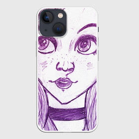 Чехол для iPhone 13 mini с принтом девушка с чокером в Рязани,  |  | art | color | creator | digital | illustration | illustrator | marker | meow | monster | paint | watercolor | woman | акварель | арт | девушка | диджитал | иллюстрация | карандаш | краски | маркеры | монстр | няша | няшный | поп | рисунок | создание | тво