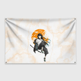 Флаг-баннер с принтом Муичиро Токито Kimetsu no Yaiba в Рязани, 100% полиэстер | размер 67 х 109 см, плотность ткани — 95 г/м2; по краям флага есть четыре люверса для крепления | demon slayer | kamado | kimetsu no yaiba | nezuko | tanjiro | аниме | гию томиока | зеницу агацума | иноске хашибира | камадо | клинок | корзинная девочка | манга | музан кибуцуджи | незуко | рассекающий демонов | танджиро