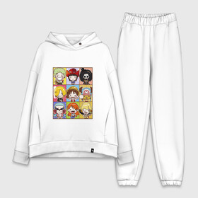 Женский костюм хлопок Oversize с принтом ONE PIECE WANTED   ВАН ПИС в Рязани,  |  | anime | one piece | skull | wanted. | аниме | ван пис | манга | мультфильм | розыск | скелет | череп | японская анимация