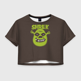 Женская футболка Crop-top 3D с принтом Shrek. True Ogre в Рязани, 100% полиэстер | круглая горловина, длина футболки до линии талии, рукава с отворотами | charming | donkey | fiona | forever | gonna | is | me | once | pinocchio | roll | shrek | somebody | the | told | world | артур | в | гарольд | дракон | кот | лорд | мерлин | навсегда | огр | осел | пиноккио | пряник | сапогах | фаркуад | фиона