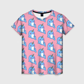 Женская футболка 3D с принтом Дельфинчики | Единорожки в Рязани, 100% полиэфир ( синтетическое хлопкоподобное полотно) | прямой крой, круглый вырез горловины, длина до линии бедер | unicorn | вода | девочке | девчачья | дельфичик | детская | детство | единорог | единороги | единорожек | звездочки | корона | милая | море | мороженое | пончики | радуга | рога | рыба | рыбы | сладости