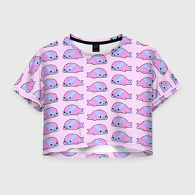 Женская футболка Crop-top 3D с принтом Нерпы в Рязани, 100% полиэстер | круглая горловина, длина футболки до линии талии, рукава с отворотами | baikal | irkutsk | байкал | иркутск | нерпа | нерпочки | тюлени | тюлень