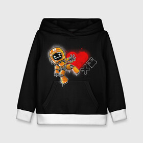 Детская толстовка 3D с принтом K-VRC | Love Death and Robots в Рязани, 100% полиэстер | двухслойный капюшон со шнурком для регулировки, мягкие манжеты на рукавах и по низу толстовки, спереди карман-кенгуру с мягким внутренним слоем | death | heart | hearts | k vrc | ldr | logo | love | netflix | robots | smile | анимация | кино | лого | лср | любовь | нетфликс | роботы | сердце | сериал | смайл | смайлик