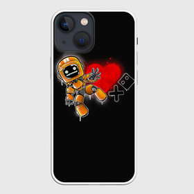 Чехол для iPhone 13 mini с принтом K VRC | Love Death and Robots в Рязани,  |  | death | heart | hearts | k vrc | ldr | logo | love | netflix | robots | smile | анимация | кино | лого | лср | любовь | нетфликс | роботы | сердце | сериал | смайл | смайлик