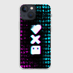 Чехол для iPhone 13 mini с принтом ЛЮБОВЬ СМЕРТЬ И РОБОТЫ в Рязани,  |  | death | hear | ldr | logo | love | netflix | robots | smile | анимация | кино | лого | лср | любовь | нетфликс | роботы | сердце | сериал | смайл | смайлик