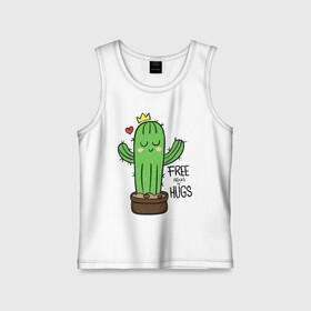 Детская майка хлопок с принтом Милый маленький кактус в Рязани,  |  | baby | cactus | cute | fashion | girl | kids | little | school | девочкам | девочке | детское | детям | для девочек | кактус | милый | растение