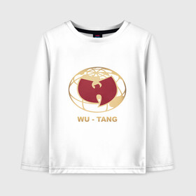 Детский лонгслив хлопок с принтом Wu-Tang World в Рязани, 100% хлопок | круглый вырез горловины, полуприлегающий силуэт, длина до линии бедер | black | hiphop | method man | music | new york | nyc | odb | old school | rap | rza | wu tang clan | wutang | ву тэнг | граффити | микрофон | музыка | нью йорк | рэп | рэпер | хипхоп