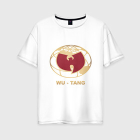 Женская футболка хлопок Oversize с принтом Wu-Tang World в Рязани, 100% хлопок | свободный крой, круглый ворот, спущенный рукав, длина до линии бедер
 | black | hiphop | method man | music | new york | nyc | odb | old school | rap | rza | wu tang clan | wutang | ву тэнг | граффити | микрофон | музыка | нью йорк | рэп | рэпер | хипхоп