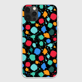 Чехол для iPhone 12 Pro с принтом Брызги красок в Рязани, силикон | область печати: задняя сторона чехла, без боковых панелей | брызги | краски | палитра | пятна | радуга | текстура | цвет | яркое