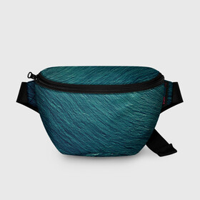 Поясная сумка 3D с принтом Endless Sea в Рязани, 100% полиэстер | плотная ткань, ремень с регулируемой длиной, внутри несколько карманов для мелочей, основное отделение и карман с обратной стороны сумки застегиваются на молнию | background | blue | dark | gradient | green | lines | ocean | paints | ripples | sea | spot | spots | stripes | texture | waves | волны | голубая | градиент | зеленый | краски | линии | море | океан | полосы | пятна | пятно | рябь | текстура | т