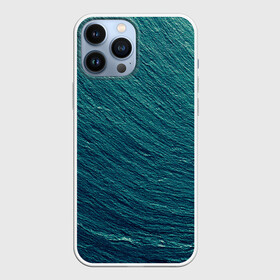 Чехол для iPhone 13 Pro Max с принтом Endless Sea в Рязани,  |  | Тематика изображения на принте: background | blue | dark | gradient | green | lines | ocean | paints | ripples | sea | spot | spots | stripes | texture | waves | волны | голубая | градиент | зеленый | краски | линии | море | океан | полосы | пятна | пятно | рябь | текстура | т