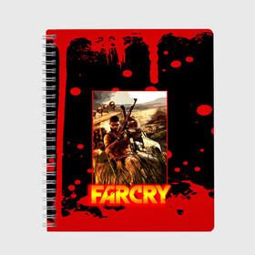 Тетрадь с принтом FARCRY | ФАРКРАЙ GAME в Рязани, 100% бумага | 48 листов, плотность листов — 60 г/м2, плотность картонной обложки — 250 г/м2. Листы скреплены сбоку удобной пружинной спиралью. Уголки страниц и обложки скругленные. Цвет линий — светло-серый
 | Тематика изображения на принте: far cry | far cry 5 | far cry new dawn | far cry primal | farcry | fc 5 | fc5 | game | new dawn | primal | игры | постапокалипсис | фар край | фар край 5