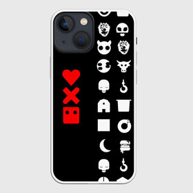 Чехол для iPhone 13 mini с принтом Любовь, смерть и роботы в Рязани,  |  | love death robots | netflix | анимационные | знаки | иконки | кибер | крест | логотипы сериалов | нетфликс | роботы | сердце | сериалы | символы | черепа | черно белый