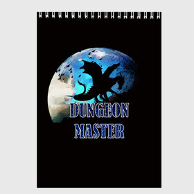 Скетчбук с принтом Dungeon Master в Рязани, 100% бумага
 | 48 листов, плотность листов — 100 г/м2, плотность картонной обложки — 250 г/м2. Листы скреплены сверху удобной пружинной спиралью | d20 | dd | dnd | dungeon master | dungeons and dragons | мастер подземелий