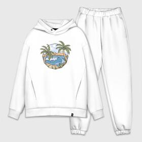 Мужской костюм хлопок OVERSIZE с принтом Лето, море, пальмы в Рязани,  |  | beach | palm | sea | summer | волны | жара | летние | лето | море | пальмы | пляж