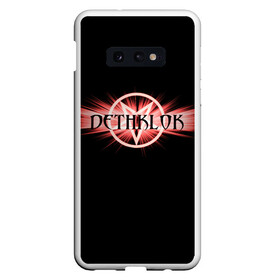 Чехол для Samsung S10E с принтом Dethklok в Рязани, Силикон | Область печати: задняя сторона чехла, без боковых панелей | dethklok | metalocalypse | апокалипсис | вильям мердерфэйс | металл | металлапокалипсис | мульт | мультфильм | пиклз | рок группа | сквизгаард эксплоужен | токи вортуз