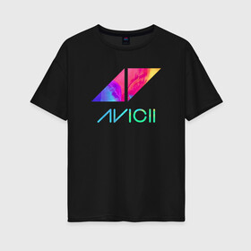 Женская футболка хлопок Oversize с принтом AVICII RAINBOW в Рязани, 100% хлопок | свободный крой, круглый ворот, спущенный рукав, длина до линии бедер
 | avicii | beatport | club | dj | edm | electro | eq | house | levels | music | production | radio | techno | top | trance | ависи | авичи | дискотека | звезда | клуб | музыка | музыкант | продюссер | радио | фестиваль | швеция | эквалайзер