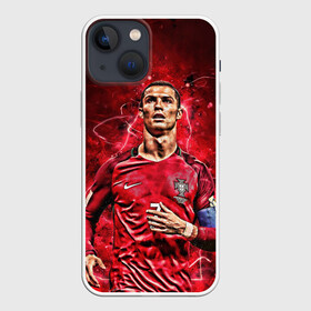 Чехол для iPhone 13 mini с принтом Cristiano Ronaldo (Portugal) в Рязани,  |  | 7 | cr | cr7 | cristiano | fc | fifa | footbal | juventus | madrid | portugal | real | ronaldo | soccer | криштиану | лига | мяч | мячик | поле | португалия | роналду | спорт | форма | футбол | футболист | футбольная | футбольный | чемпион |