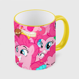 Кружка с принтом Pinkie Pie pattern в Рязани, керамика | ёмкость 330 мл | Тематика изображения на принте: my little pony | дружба это чудо | единорог | единороги | май литл пони | мульт | мультфильм