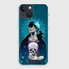 Чехол для iPhone 13 mini с принтом Jin Woo and skull в Рязани,  |  | Тематика изображения на принте: blade dancer | cha hae in | solo leveling | solo leveling manga | sung jin woo | аниме | манга | поднятие уровня | поднятие уровня в одиночку | поднятие уровня в одиночку аниме | поднятие уровня в одиночку манга | сон джин ву