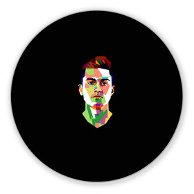 Коврик для мышки круглый с принтом Paulo Dybala Pop Art в Рязани, резина и полиэстер | круглая форма, изображение наносится на всю лицевую часть | art | champion | dybala | football | form | institute | juventus | palermo | paulo | player | pop | soccer | uniform | дибала | институто | легенда | палермо | пауло | форма | футбол | футбола | футболист | чемпион | ювентус