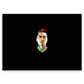 Поздравительная открытка с принтом Paulo Dybala Pop Art в Рязани, 100% бумага | плотность бумаги 280 г/м2, матовая, на обратной стороне линовка и место для марки
 | art | champion | dybala | football | form | institute | juventus | palermo | paulo | player | pop | soccer | uniform | дибала | институто | легенда | палермо | пауло | форма | футбол | футбола | футболист | чемпион | ювентус