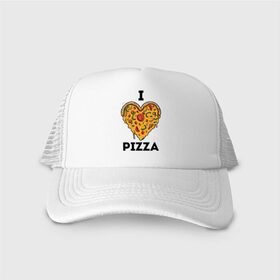 Кепка тракер с сеткой с принтом I LOVE PIZZA Я ЛЮБЛЮ ПИЦЦУ (Z) в Рязани, трикотажное полотно; задняя часть — сетка | длинный козырек, универсальный размер, пластиковая застежка | affection | cardiac | fondness | heart | i love pizza | love | loving | pizza | еда | любимая | любимый | любовь | любоф | любофф | любофь | надписи | надпись | пицца | сердечко | сердце | сердцевина | сердчишко