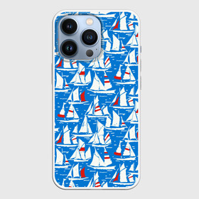 Чехол для iPhone 13 Pro с принтом Яхты в Рязани,  |  | море | паруса | парусники | паттерны | синее | яхты