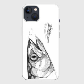 Чехол для iPhone 13 с принтом рыбка в Рязани,  |  | ocean | sea | sea animal | графика | лосось | море | океан | рисунок рыбы | рыба | рыбалка | селедка | форель