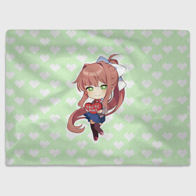 Плед 3D с принтом Chibi Monika в Рязани, 100% полиэстер | закругленные углы, все края обработаны. Ткань не мнется и не растягивается | ddlc | doki doki literature club | monika | моника