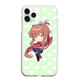 Чехол для iPhone 11 Pro Max матовый с принтом Chibi Monika в Рязани, Силикон |  | ddlc | doki doki literature club | monika | моника