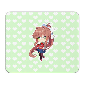 Коврик для мышки прямоугольный с принтом Chibi Monika в Рязани, натуральный каучук | размер 230 х 185 мм; запечатка лицевой стороны | ddlc | doki doki literature club | monika | моника