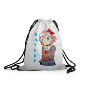 Рюкзак-мешок 3D с принтом Doki Doki SAYORI в Рязани, 100% полиэстер | плотность ткани — 200 г/м2, размер — 35 х 45 см; лямки — толстые шнурки, застежка на шнуровке, без карманов и подкладки | anime | doki doki literature club | monika | natsuki | sayori | yuri | аниме | доки доки | доки доки литературный клуб | моника | нацуки | саёри | юри